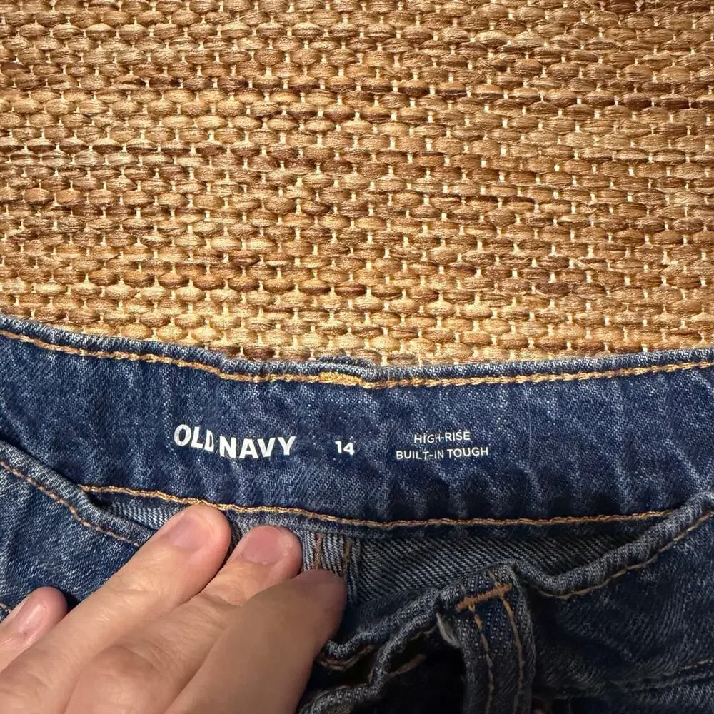 Old Navy Girls High-Rise American Flag Cutoff Denim Shorts Size 14